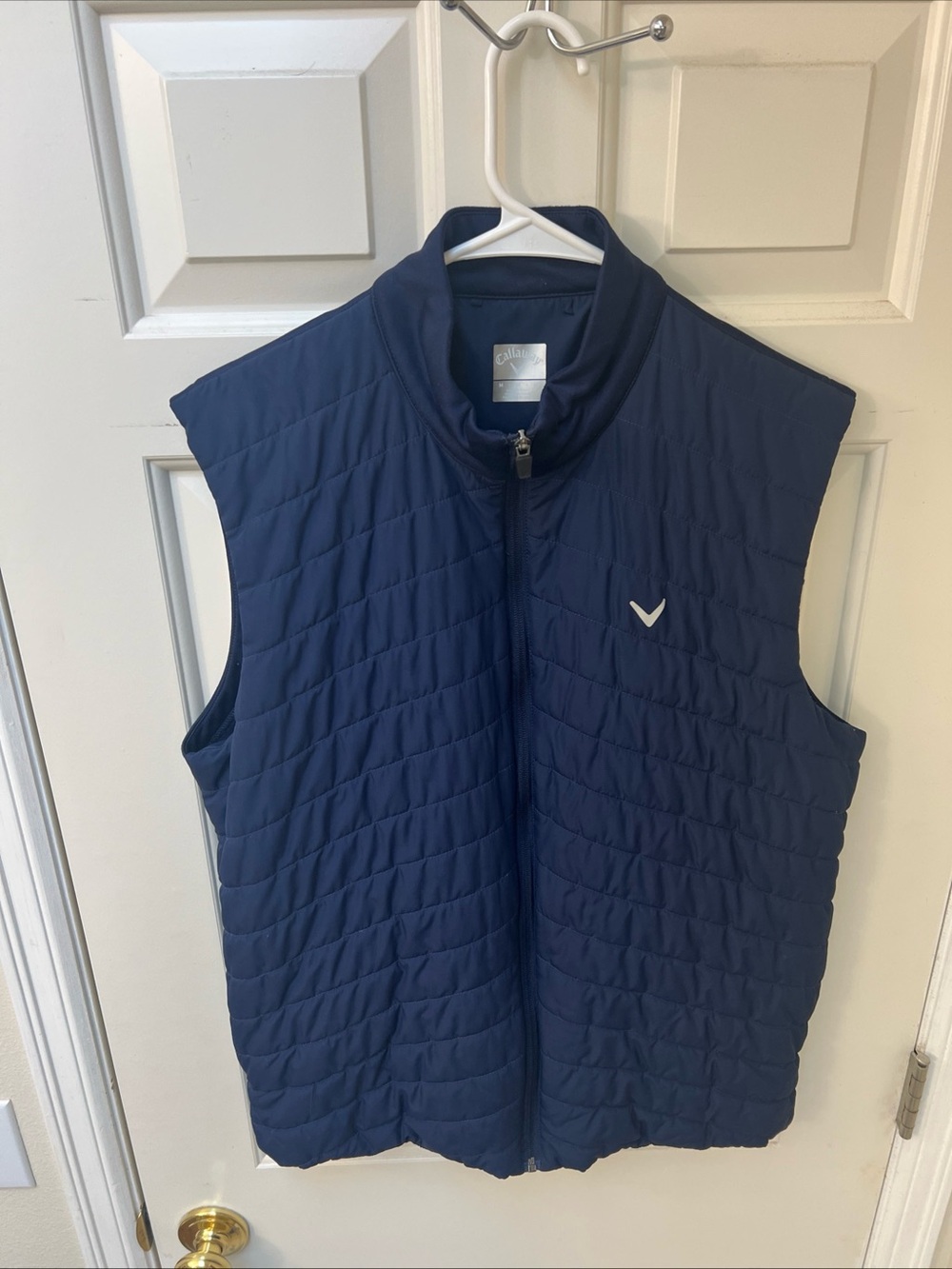 Callaway Vest Men's Medium Blue Quilted Puffer Golf Full Zip Sleeveless Jacket
